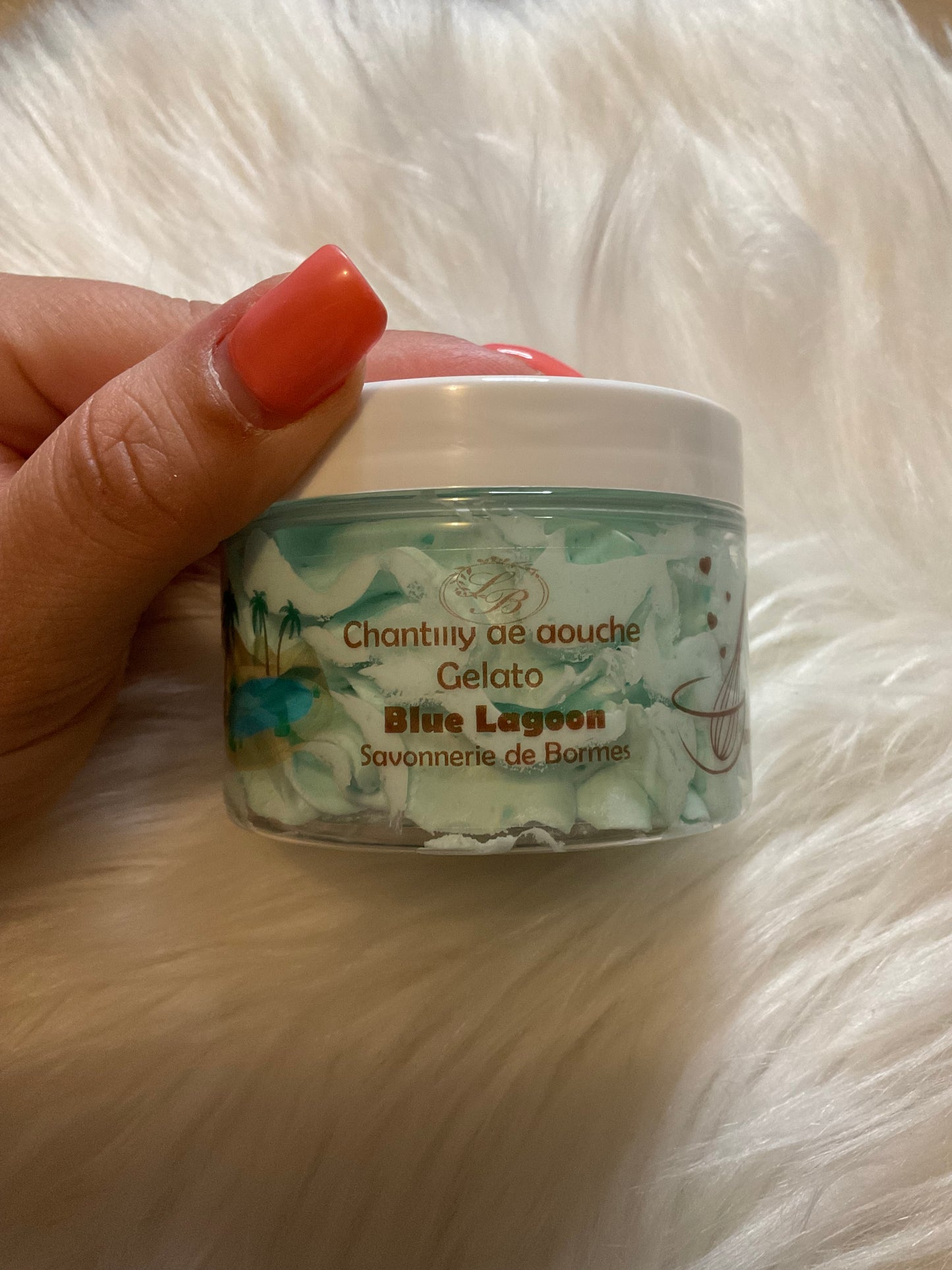 Chantilly de douche et bain Blue laggon