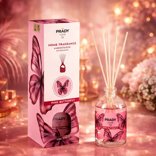 🦋 Mikado Diffuseur Pink Butterfly Prady – Parfum Maison Glamour & Gourmand – 100 ml