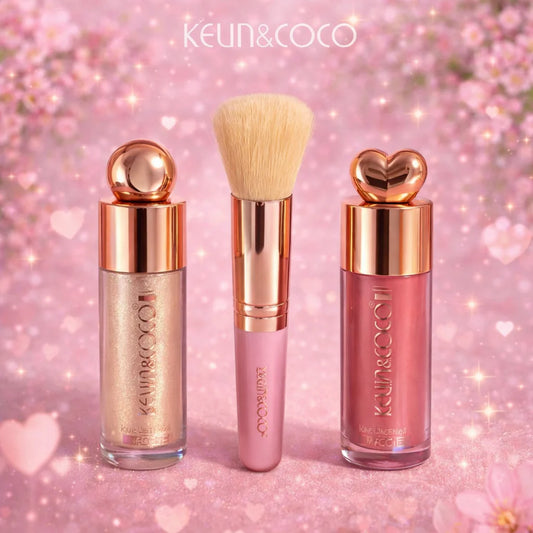 🩷✨ Coffret Makeup Highlighter & Blush Liquide + Pinceau – Kevin & Coco  ✨🩷