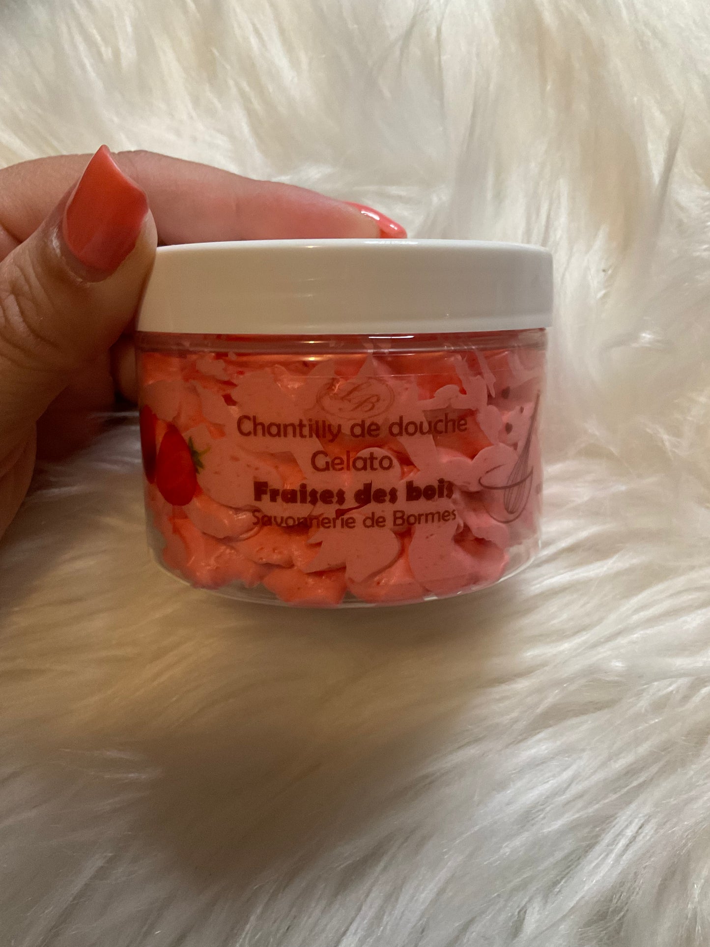 Chantilly de douche et bain fraise des bois