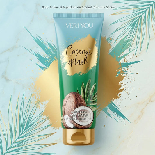 Lotion Corporelle Parfumée “Coconut Splash” – Douceur et Hydratation (250ml) – Veri You