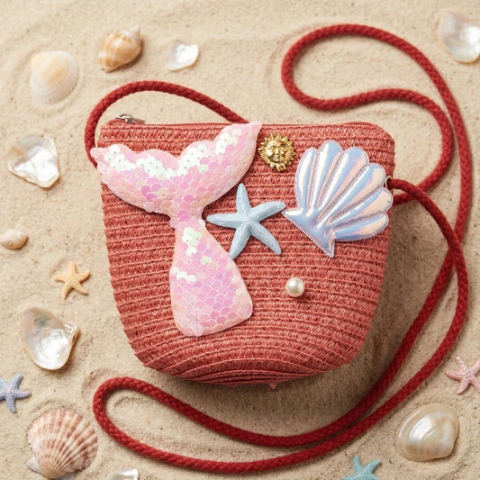 👜 Mini Sac Bandoulière Rouge en Raphia – L'Essentiel Bohème Chic